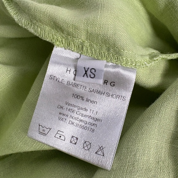 HOSBJERG | Babette Sarah Shorts Linen Belted A-Line High Waisted Pistachio Sage - Picture 10 of 15